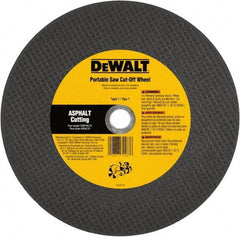 DeWALT - 12" 24 Grit Silicon Carbide Cutoff Wheel - 1/8" Thick, 20mm Arbor, 6,400 Max RPM, Use with Gas Powered Saws - USA Tool & Supply