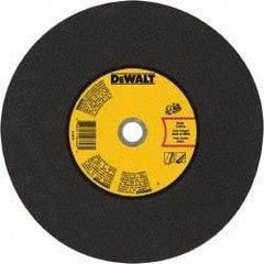 DeWALT - 14" 24 Grit Aluminum Oxide Cutoff Wheel - 1/8" Thick, 20mm Arbor, 5,500 Max RPM, Use with Gas Powered Saws - USA Tool & Supply