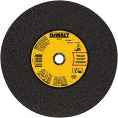 DeWALT - 14" 24 Grit Aluminum Oxide Cutoff Wheel - 0.109" Thick, 1" Arbor, 4,300 Max RPM, Use with Stationary Tools - USA Tool & Supply