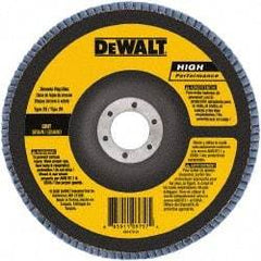 DeWALT - 40 Grit, 6" Disc Diam, 7/8" Center Hole, Type 29 Zirconia Alumina Flap Disc - 10,100 Max RPM, Poly Cotton Backing, Arbor Attaching System, Coated - USA Tool & Supply