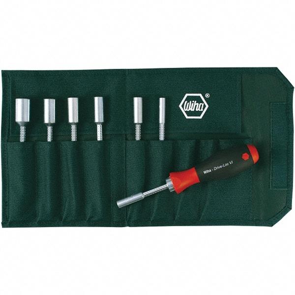 Wiha - 8 Piece, 3/16 to 1/2" Nut Driver Set - Standard Shaft, Cushion Grip Handle - USA Tool & Supply