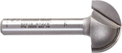 Amana Tool - 3/4" Cut Diam, 7/16" Length of Cut, 2 Flute Core Box Edge Profile Router Bit - Carbide-Tipped, 1/4" Shank Diam, 1-3/4" OAL, Uncoated - USA Tool & Supply