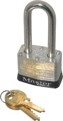 Master Lock - Keyed Different Retaining Key Conductive Lockout Padlock - 2" Shackle Clearance, 9/32" Shackle Diam, 1-1/4" Body Height x 1-9/16" Body Width, Black, 4 Pins - USA Tool & Supply