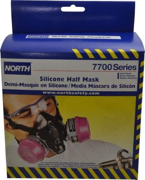 North - Series 7700, Size S Half Mask Respirator - 2-Point Suspension, Threaded Connection - USA Tool & Supply