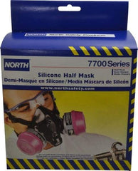 North - Series 7700, Size S Half Mask Respirator - 2-Point Suspension, Threaded Connection - USA Tool & Supply