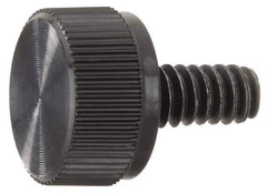 Made in USA - #6-32 Knurled Shoulder Steel Thumb Screw - 3/8" OAL, 3/8" Head Diam - USA Tool & Supply