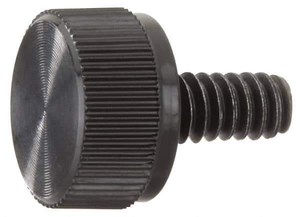 Made in USA - #4-40 Knurled Shoulder Steel Thumb Screw - 5/16" OAL, 5/16" Head Diam - USA Tool & Supply