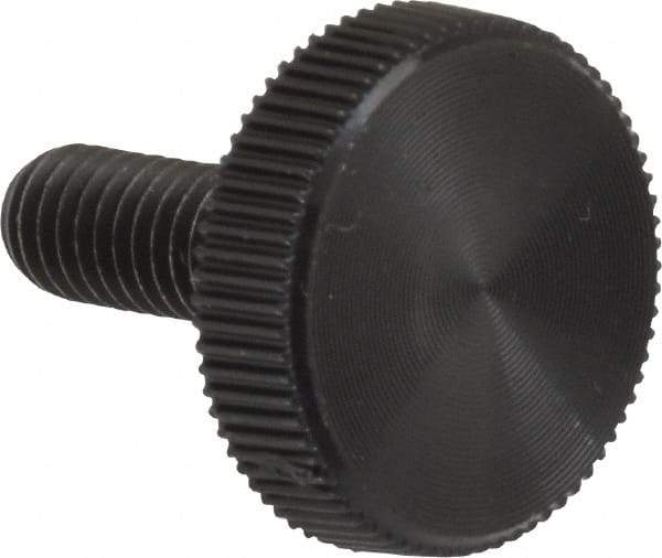Made in USA - #10-32 Knurled Shoulder Steel Thumb Screw - 1/2" OAL, 5/8" Head Diam - USA Tool & Supply