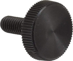 Made in USA - #10-32 Knurled Shoulder Steel Thumb Screw - 1/2" OAL, 5/8" Head Diam - USA Tool & Supply