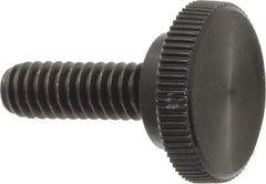 Made in USA - 1/4-20 Knurled Shoulder Steel Thumb Screw - 3/4" OAL, 3/4" Head Diam - USA Tool & Supply