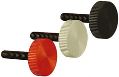 Made in USA - 1/4-20 Knurled Shoulder Steel Thumb Screw - 1" OAL, 1" Head Diam - USA Tool & Supply