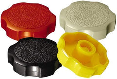 Made in USA - Rosette Plastic Thumb Screw - 38mm OAL, 38mm Head Diam x 10mm Head Height - USA Tool & Supply
