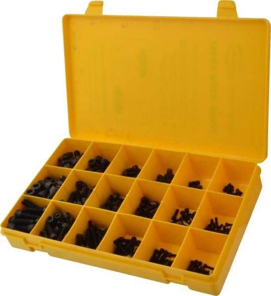 Made in USA - 360 Piece Acetal Resin Socket Head Cap Screws - #4-40 to 5/16-18 Thread - USA Tool & Supply