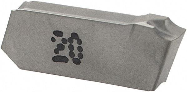 Iscar - 3GIM Grade IC20, 3mm Cutting Width Carbide Grooving Insert - Neutral, 0.22mm Corner Radius, Uncoated - USA Tool & Supply