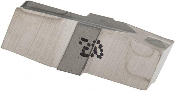 Iscar - 239015GIP Grade IC20, 2.39mm Cutting Width Carbide Grooving Insert - 4.7mm Max Depth of Cut, Neutral, 0.15mm Corner Radius, Uncoated - USA Tool & Supply
