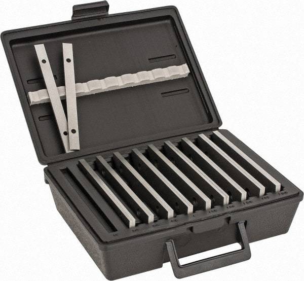 Fowler - 20 Piece, 6 Inch Long Steel Parallel Set - 1/2 to 1-5/8 Inch High, 1/8 to 1/8 Inch Thick, 50 RC Hardness, Sold as 10 Pair - USA Tool & Supply