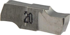 Iscar - 300E040GIPI Grade IC20, 3mm Cutting Width Carbide Grooving Insert - 15.5mm Max Depth of Cut, Neutral, 0.4mm Corner Radius, Uncoated - USA Tool & Supply