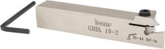 Iscar - External Thread, 0.33" Max Depth of Cut, 0.016" Min Groove Width, 4-1/2" OAL, Left Hand Indexable Grooving Cutoff Toolholder - 3/4" Shank Height x 3/4" Shank Width, GI.., GPV.., TIP.. Insert Style, GHD Toolholder Style, Series Cut Grip - USA Tool & Supply