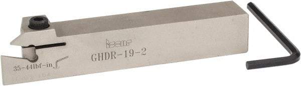 Iscar - External Thread, 0.33" Max Depth of Cut, 0.016" Min Groove Width, 4-1/2" OAL, Right Hand Indexable Grooving Cutoff Toolholder - 3/4" Shank Height x 3/4" Shank Width, GI.., GPV.., TIP.. Insert Style, GHD Toolholder Style, Series Cut Grip - USA Tool & Supply