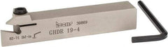 Iscar - External Thread, 0.4" Max Depth of Cut, 0.157" Min Groove Width, 4-1/2" OAL, Right Hand Indexable Grooving Cutoff Toolholder - 3/4" Shank Height x 3/4" Shank Width, GI.., GPV.., TIP.. Insert Style, GHD Toolholder Style, Series Cut Grip - USA Tool & Supply
