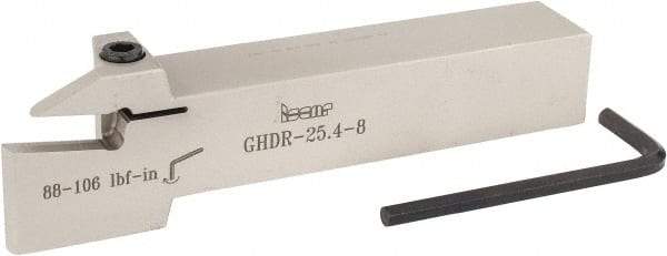 Iscar - External Thread, 1" Max Depth of Cut, 0.26" Min Groove Width, 6" OAL, Right Hand Indexable Grooving Cutoff Toolholder - 1" Shank Height x 1" Shank Width, GI.., GPV.., TIP.. Insert Style, GHD Toolholder Style, Series Cut Grip - USA Tool & Supply