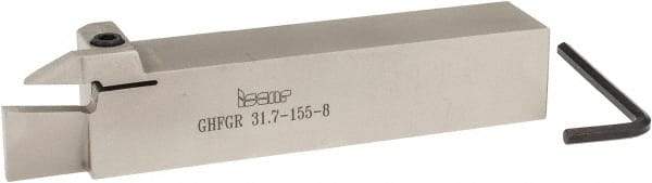 Iscar - GHFG, External, Right Hand, 0.984" Max Depth of Cut, 0.315" Min Groove Width, Indexable Grooving Tool Holder - GDMM, GDMY, GIF, GIFG, GIPA Insert Compatibility, 1-1/4" Shank Height, 1-1/4" Shank Width, 6.7" OAL - USA Tool & Supply