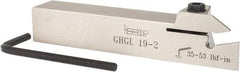 Iscar - GHG, External, Left Hand, 1.34" Max Depth of Cut, 0.016 to 3/32" Groove Width, Indexable Grooving Tool Holder - GI..,TIP.. Insert Compatibility, 3/4" Shank Height, 3/4" Shank Width, 4-1/2" OAL - USA Tool & Supply