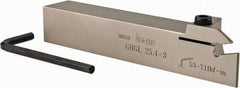 Iscar - External Thread, 0.118" Min Groove Width, 6" OAL, Left Hand Indexable Grooving Cutoff Toolholder - 0.096 Seat Size, 1" Shank Height x 1" Shank Width, GI../TIP Insert Style, GHG Toolholder Style, Series Cut Grip - USA Tool & Supply