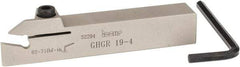 Iscar - External Thread, 0.79" Max Depth of Cut, 0.15" Min Groove Width, 4-1/2" OAL, Right Hand Indexable Grooving Cutoff Toolholder - 3/4" Shank Height x 3/4" Shank Width, GI.. Insert Style, GHG Toolholder Style, Series Cut Grip - USA Tool & Supply