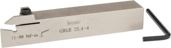 Iscar - GHG, External, Right Hand, .79" Max Depth of Cut, 0.15 to 0.19" Groove Width, Indexable Grooving Tool Holder - GI..,TIP.. Insert Compatibility, 1" Shank Height, 1" Shank Width, 6" OAL - USA Tool & Supply