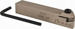 Iscar - GHM, External, Left Hand, 0.189" Max Depth of Cut, 1/4" Max Groove Width, Indexable Grooving Tool Holder - GI.. Insert Compatibility, 3/4" Shank Height, 3/4" Shank Width, 4.4" OAL - USA Tool & Supply