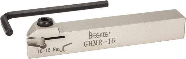 Iscar - GHMR, External, Right Hand, 4.8mm Max Depth of Cut, 0.189 to 0.189" Groove Width, Indexable Grooving Tool Holder - GI.., GPV.., TIP.. Insert Compatibility, 16mm Shank Height, 16mm Shank Width, 115mm OAL - USA Tool & Supply