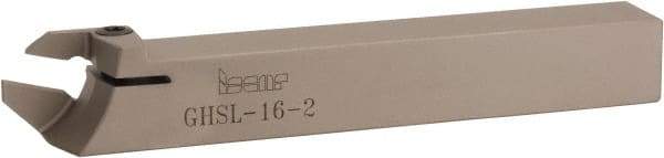 Iscar - GHS, External, Left Hand, 1.26" Max Depth of Cut, 2.2 to 3.15mm Groove Width, Indexable Grooving Tool Holder - GIG, GIM, GIP, TIP Insert Compatibility, 16mm Shank Height, 16mm Shank Width, 120mm OAL - USA Tool & Supply