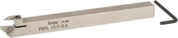 Iscar - PHS, External, Left Hand, 1/2" Max Depth of Cut, 3/32 to 1/8" Groove Width, Indexable Grooving Tool Holder - GDMW 2.4 Insert Compatibility, 1/2" Shank Height, 1/2" Shank Width, 5.9" OAL - USA Tool & Supply