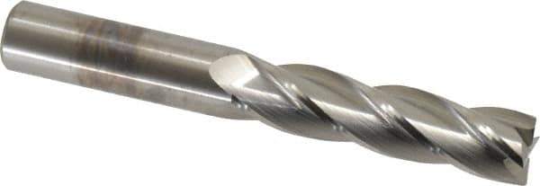 M.A. Ford - 5/8", 2-1/2" LOC, 5/8" Shank Diam, 4-5/8" OAL, 4 Flute, Solid Carbide Square End Mill - Single End, Uncoated, Spiral Flute, 30° Helix, Centercutting, Right Hand Cut, Right Hand Flute, Series 122 - USA Tool & Supply