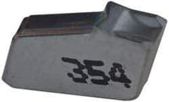 Iscar - GFN IC354 Grade, 0.0945" Cutting Width, Carbide Cutoff Insert - 0° Neutral Lead Angle, 0.0063" Cnr Rad, TiCN Coated, Single End - USA Tool & Supply