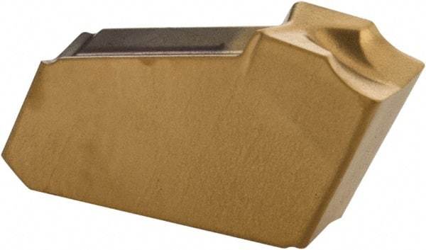 Iscar - GFN J IC250 Grade, 0.1181" Cutting Width, Carbide Cutoff Insert - 0° Neutral Lead Angle, 0.0098" Cnr Rad, TiN Coated, Single End - USA Tool & Supply