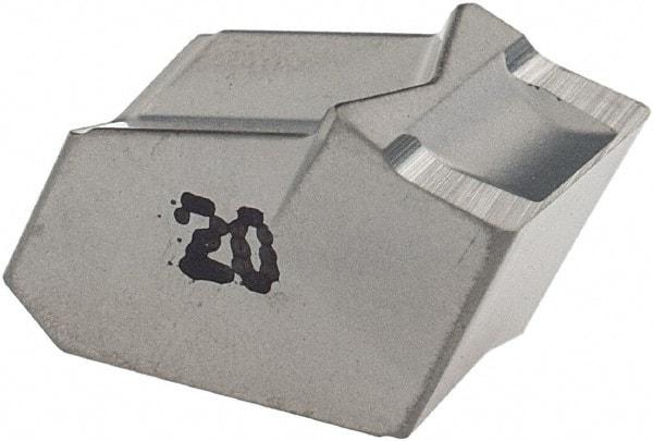 Iscar - GFN IC20 Grade, 0.2516" Cutting Width, Carbide Cutoff Insert - 0° Neutral Lead Angle, 0.0138" Cnr Rad, Single End - USA Tool & Supply