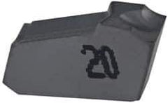 Iscar - GFR J IC20 Grade, 0.1181" Cutting Width, Carbide Cutoff Insert - 6° Right Hand Lead Angle, 0.0098" Cnr Rad, Single End - USA Tool & Supply