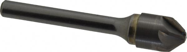 SGS - 1/2" Head Diam, 1/4" Shank Diam, 6 Flute 82° Solid Carbide Countersink - USA Tool & Supply