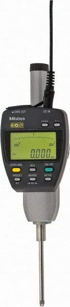 Mitutoyo - 0 to 2" Range, 0.00005, 0.0001, 0.0005 & 0.001" Graduation, Electronic Drop Indicator - Accurate to 0.00012", English & Metric System, LCD Display - USA Tool & Supply