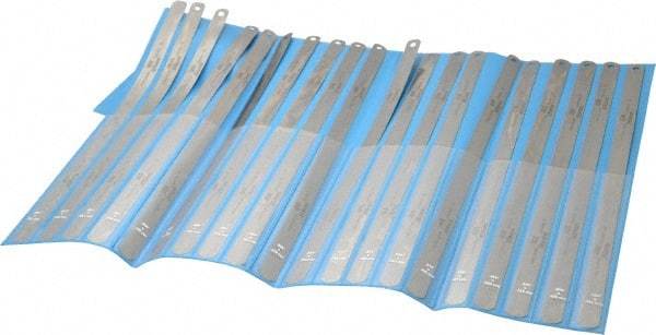 Precision Brand - 20 Piece, 0.001 to 0.03" Thick, Parallel Feeler Gage Set - 12" Leaf Length, 1/2" Wide, Steel - USA Tool & Supply