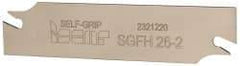 Iscar - 1.0236" Blade Height, 1/16" Blade Width, 4.3307" OAL, Right Hand Cut, Double End Indexable Cut-Off Blade - SGFH Blade, Self Grip Series - USA Tool & Supply