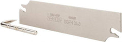 Iscar - 1.2598" Blade Height, 0.0945" Blade Width, 5.9055" OAL, Right Hand Cut, Double End Indexable Cut-Off Blade - SGFH Blade, Self Grip Series - USA Tool & Supply