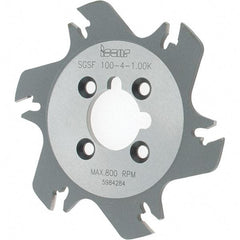 Iscar - Arbor Hole Connection, 1.04" Depth of Cut, 3.94" Cutter Diam, 1" Hole Diam, 6 Tooth Indexable Slotting Cutter - SGSF Toolholder, GSFN Insert - USA Tool & Supply