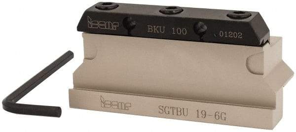 Iscar - Tool Block Style SGTBU, 1.26" Blade Height, 3.95" OAL, 1.94"& OAH, Indexable Cutoff Blade Tool Block - 3/4" Shank Height, 0.79" Shank Width, Reversible, Through Coolant, Series Self Grip - USA Tool & Supply