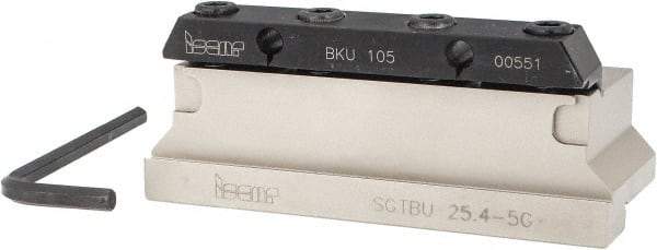 Iscar - Tool Block Style SGTBU, 1.02" Blade Height, 4.33" OAL, 1-3/4" OAH, Indexable Cutoff Blade Tool Block - 1" Shank Height, 1.03" Shank Width, Reversible, Through Coolant, Series Self Grip - USA Tool & Supply