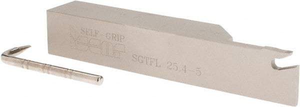 Iscar - SGTF, Left Hand Cut, 3" Max Workpc Diam, GFN, GFR Insert, Indexable Cutoff Toolholder - 1" Shank Width, 1" Shank Height, 5.9" OAL - USA Tool & Supply