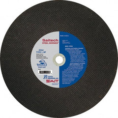 Sait - 16" Ceramic Cutoff Wheel - 3/32" Thick, 1" Arbor, 3,700 Max RPM, Use with Chop Saws - USA Tool & Supply