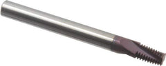 Carmex - 1/8-27 NPTF, 1/4" Cutting Diam, 3 Flute, Solid Carbide Helical Flute Thread Mill - Internal/External Thread, 0.39" LOC, 2-1/2" OAL, 1/4" Shank Diam - USA Tool & Supply